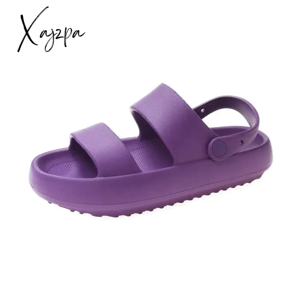 Xajzpa - Unisex Thick Sole Slipper Fashion Beach Sandals Men Women Slipper Anti-Slip Waterproof Sandals Flip Flops Women Men Casual Shoes