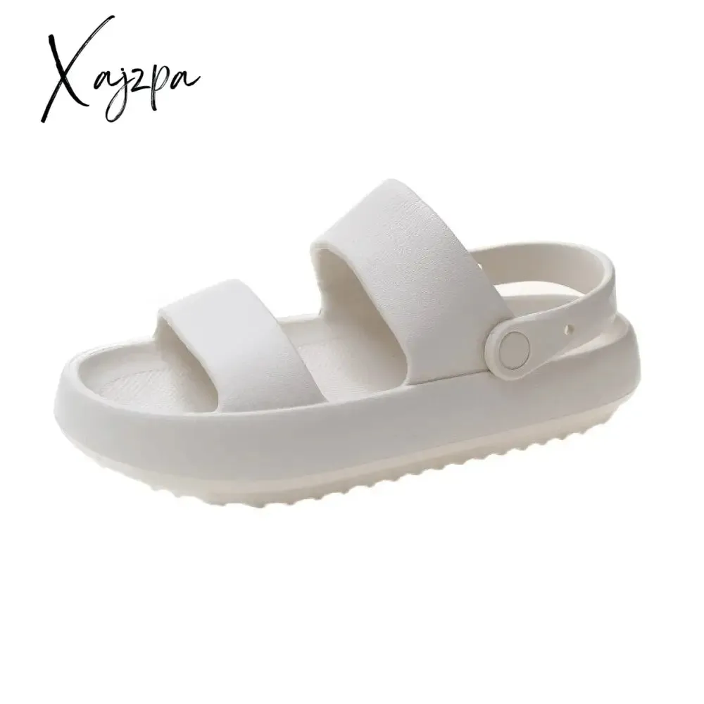 Xajzpa - Unisex Thick Sole Slipper Fashion Beach Sandals Men Women Slipper Anti-Slip Waterproof Sandals Flip Flops Women Men Casual Shoes