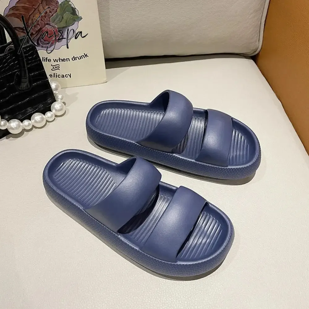 Xajzpa - Unisex Thick Sole Slipper Fashion Beach Sandals Men Women Slipper Anti-Slip Waterproof Sandals Flip Flops Women Men Casual Shoes
