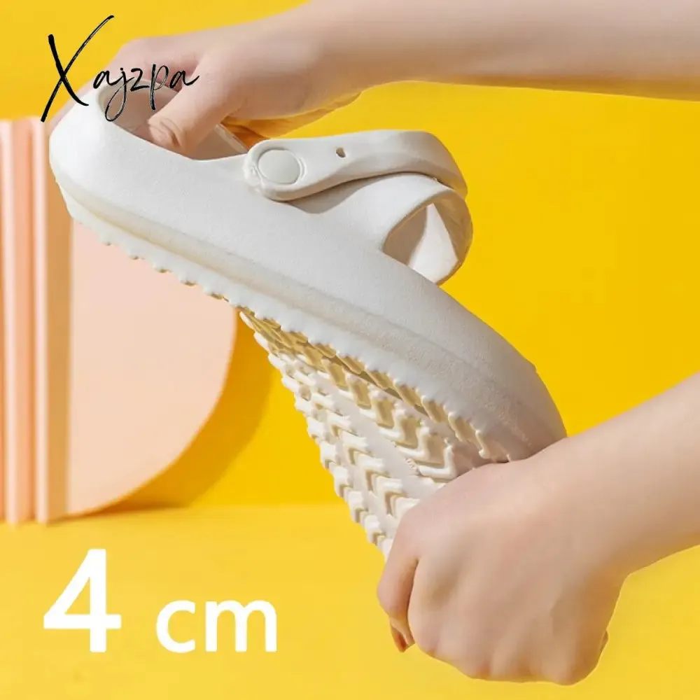 Xajzpa - Unisex Thick Sole Slipper Fashion Beach Sandals Men Women Slipper Anti-Slip Waterproof Sandals Flip Flops Women Men Casual Shoes