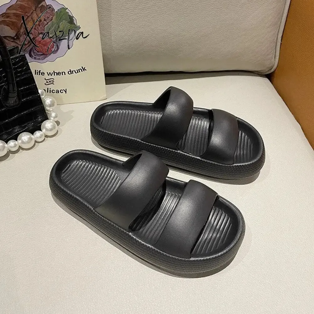 Xajzpa - Unisex Thick Sole Slipper Fashion Beach Sandals Men Women Slipper Anti-Slip Waterproof Sandals Flip Flops Women Men Casual Shoes