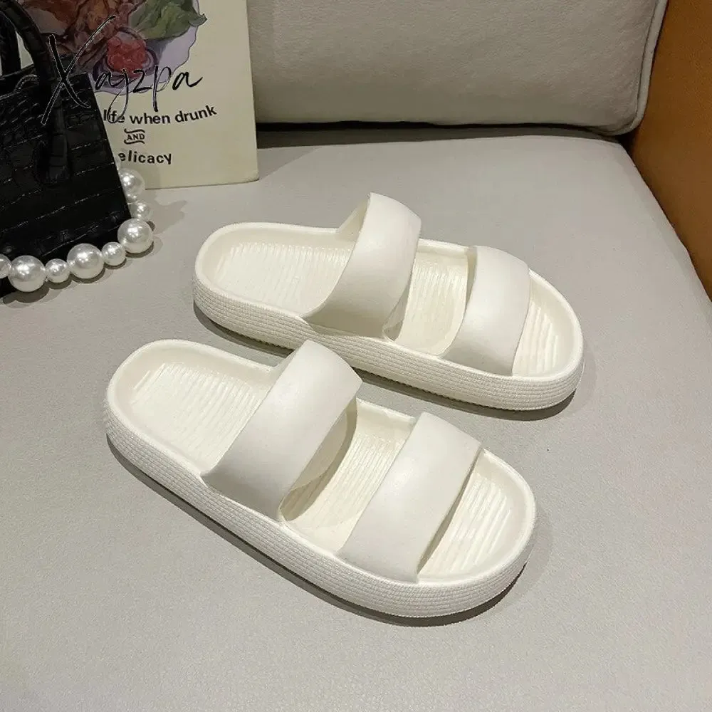 Xajzpa - Unisex Thick Sole Slipper Fashion Beach Sandals Men Women Slipper Anti-Slip Waterproof Sandals Flip Flops Women Men Casual Shoes